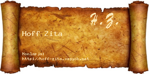 Hoff Zita névjegykártya